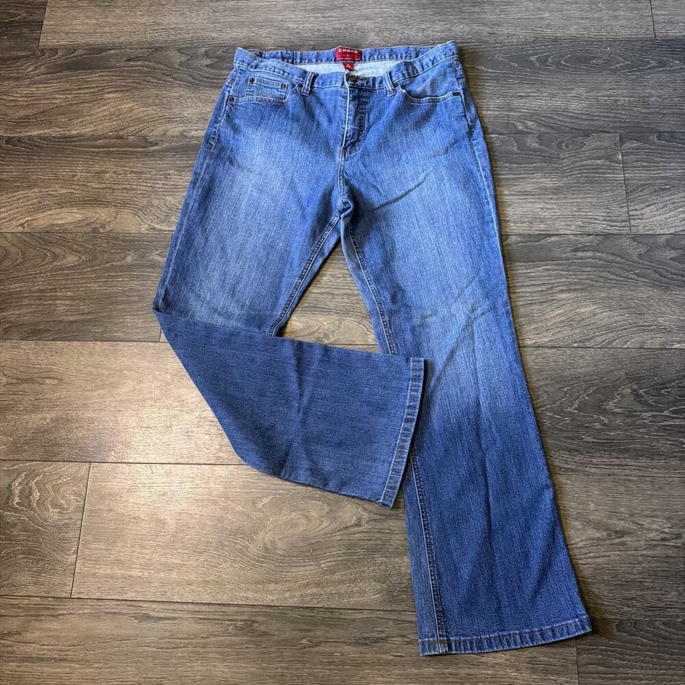 Y2K 2000s Chaps Denim Sz 14 Bootcut Jeans Low Rise Embroidered Western Stretch